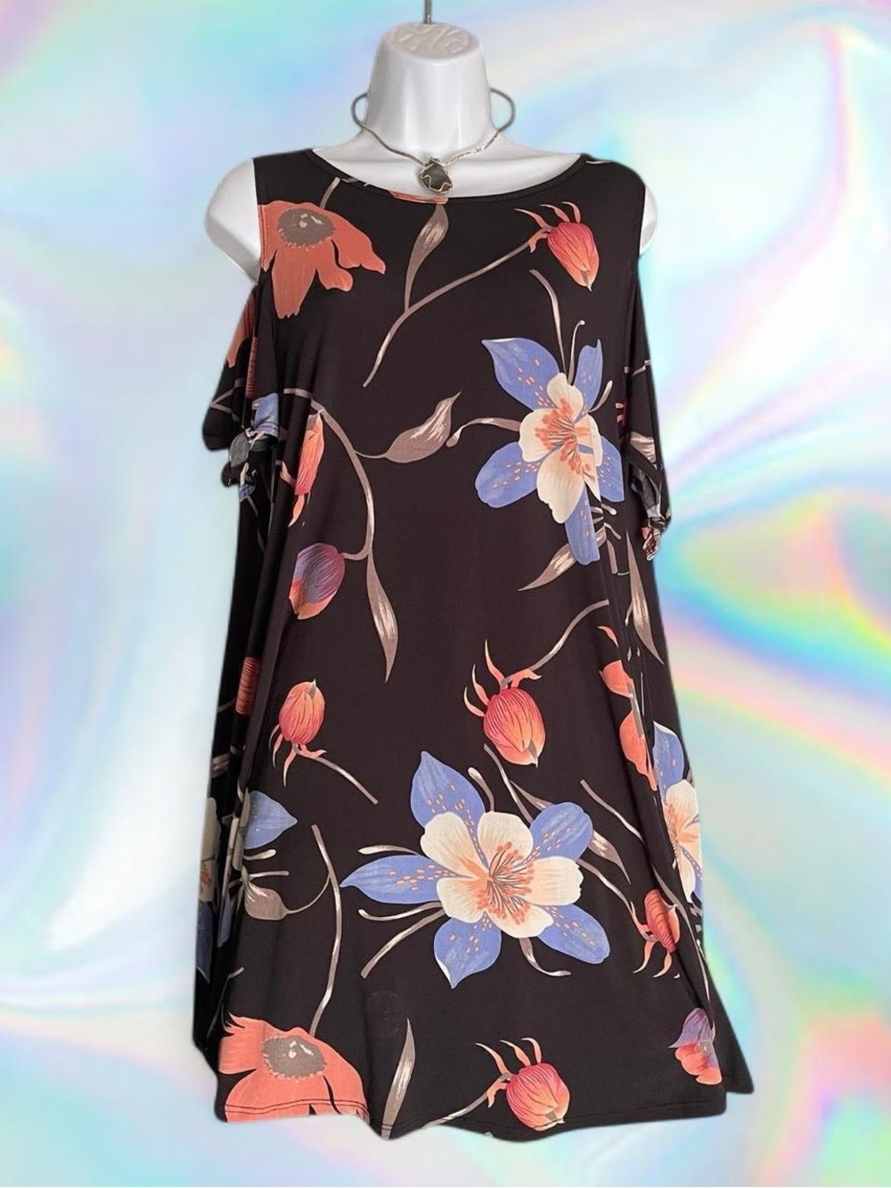 MTS Black Floral Midi Dress